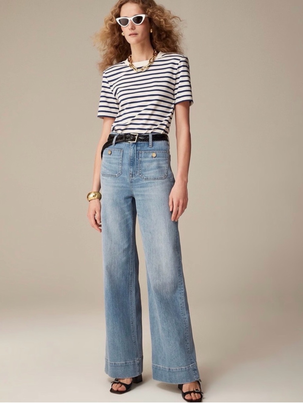 J. Crew Sailor Denim Trouser Wide Leg